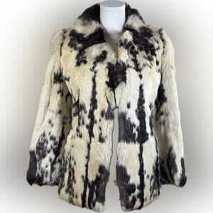 Vintage Pelzhaus Margenberg Black & Cream Fur Coat